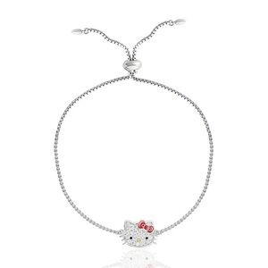 Hello Kitty Authentic Pave Hello Kitty Face Lariat Bracelet